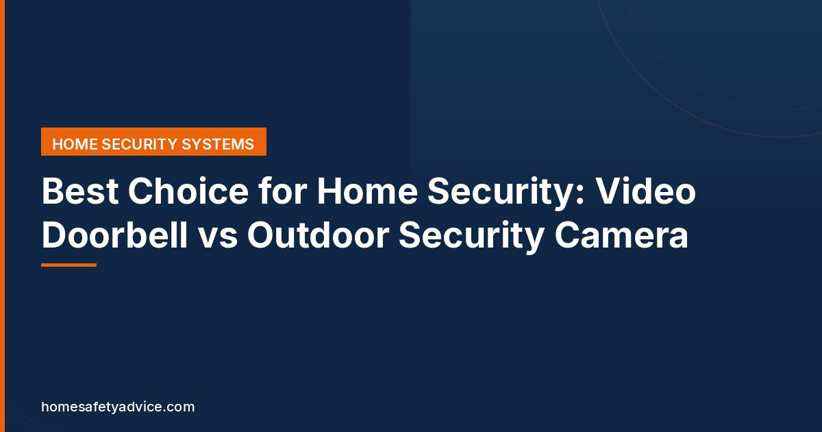 Best Choice for Home Security: Video Doorbell vs Outdoor Security Camera