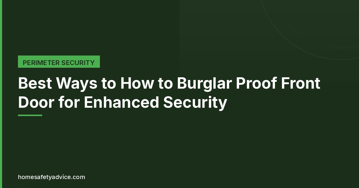 Best Ways to How to Burglar Proof Front Door for Enhanced Security