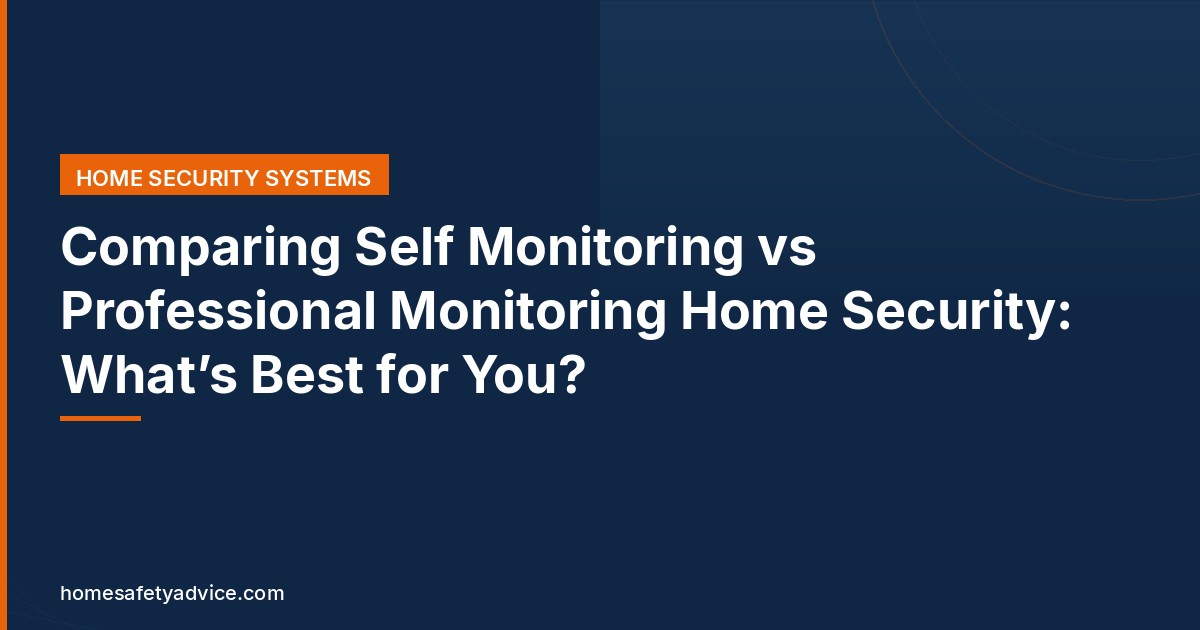 Comparing Self Monitoring vs Professional Monitoring Home Security: What’s Best for You?