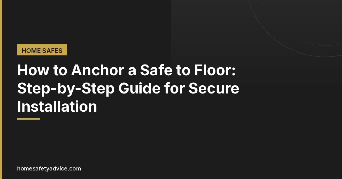 How to Anchor a Safe to Floor: Step-by-Step Guide for Secure Installation
