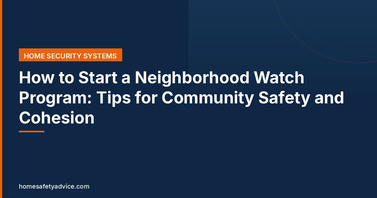 How to Start a Neighborhood Watch Program: Tips for Community Safety and Cohesion