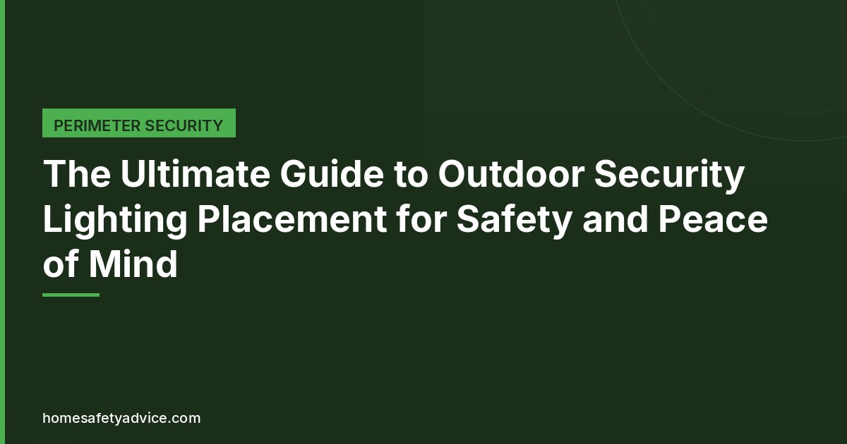 The Ultimate Guide to Outdoor Security Lighting Placement for Safety and Peace of Mind