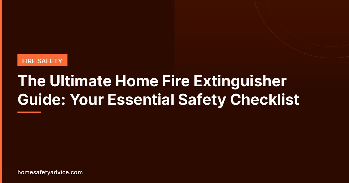 The Ultimate Home Fire Extinguisher Guide: Your Essential Safety Checklist